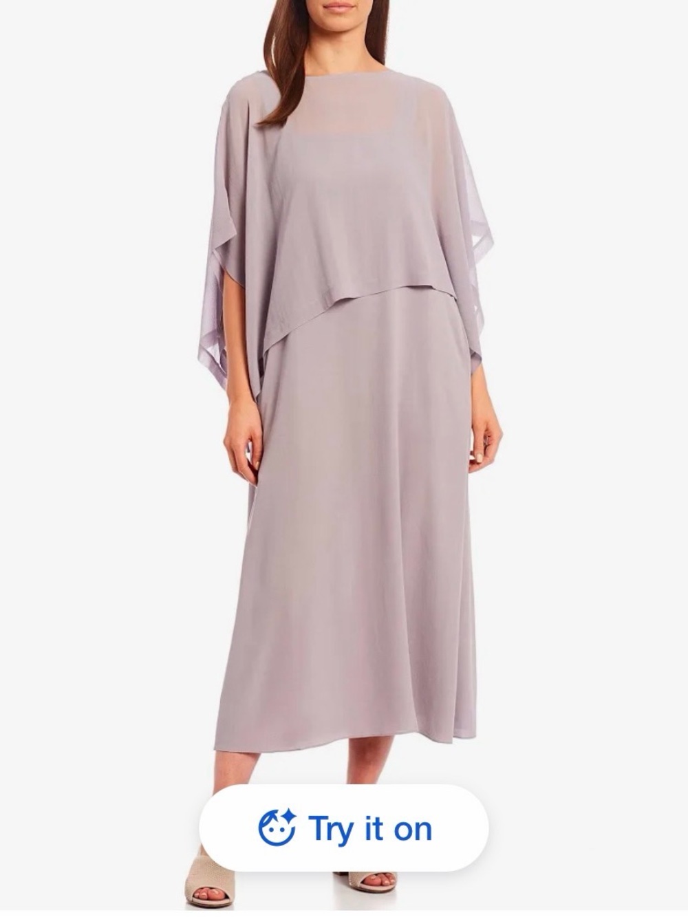 Eileen Fisher Two Piece Dress / Poncho 100% Silk